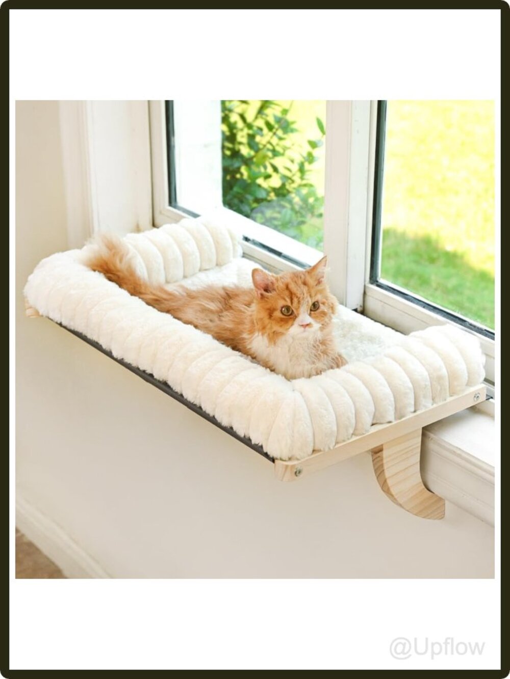 Large Cat Window Sill Perch Cloud Soft Faux Fur Hammock Bed with Zipper Cover